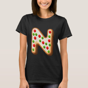 Kids N Cutest Capital Christmas Cookie Alphabet L T-Shirt