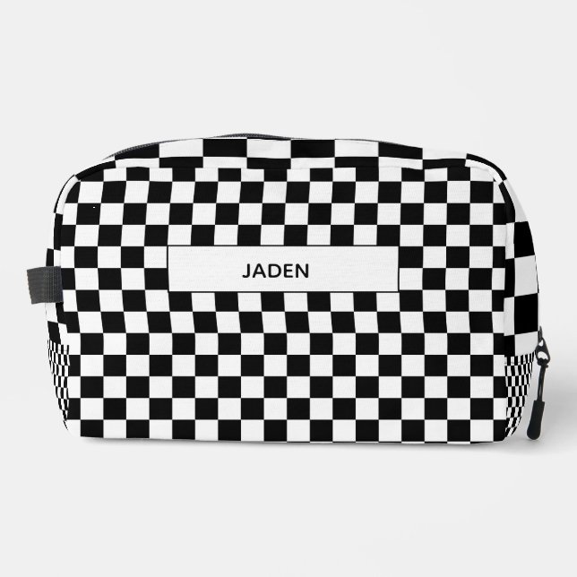 Kids Name Backpack Car Race Back To School Dopp Kit (Front)