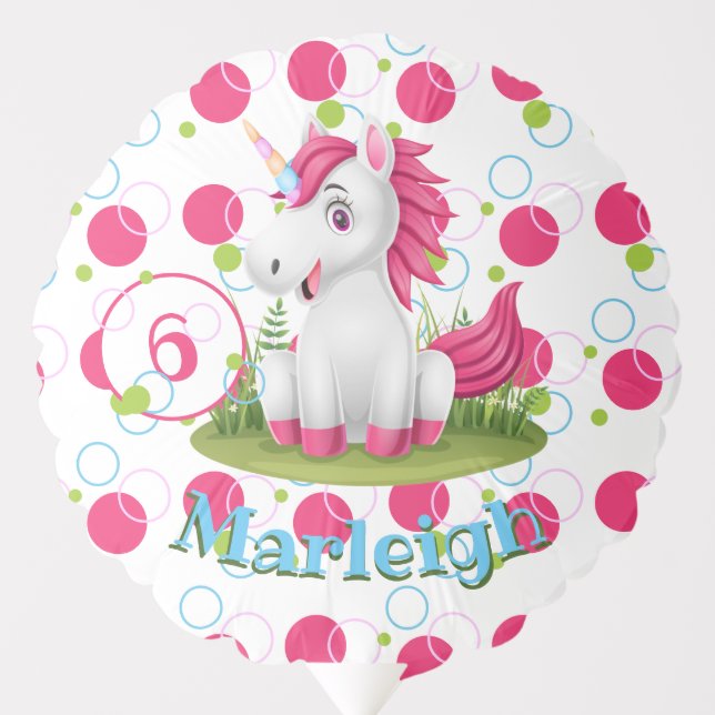 Kids Name Birthday Balloon with Message on Back (Front)