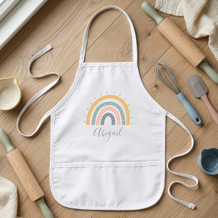 Kids Name Boho Pastel Earth Tones Kids' Apron