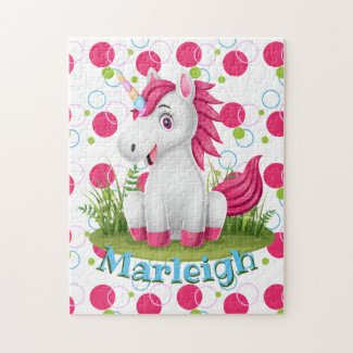 Kids Name Cute Unicorn Puzzle Learning Activity