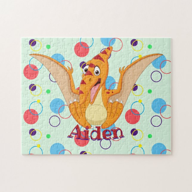 Kids Name Dinosaur Puzzle Learning Activity (Horizontal)