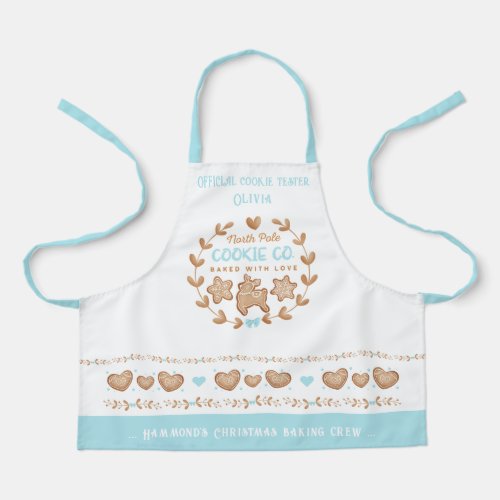 Kids Name Gingerbread Cookie Baking Christmas Apron