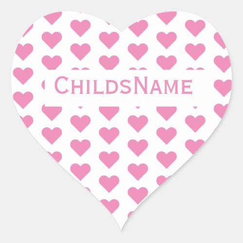 Kids Name  Hearts Personalized Stickers