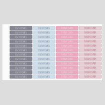Kid's Name Label Pink Handwritten Waterproof Label