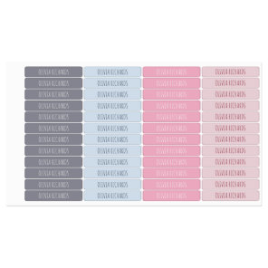 Kid's Name Label Pink Handwritten Waterproof Label