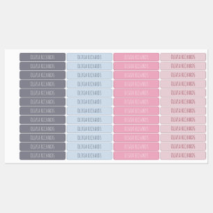 Kid's Name Label Pink Handwritten Waterproof Label