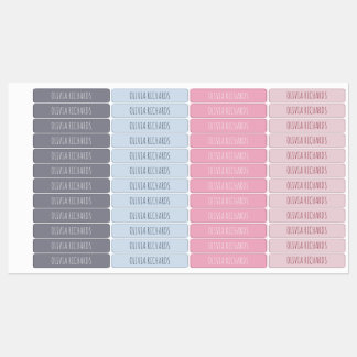 Kid's Name Label Pink Handwritten Waterproof Label