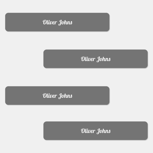 Kids Name Label School Grey Gray White (Group)