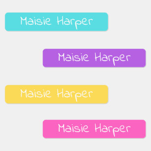 Kids name labels for school or day care - girly