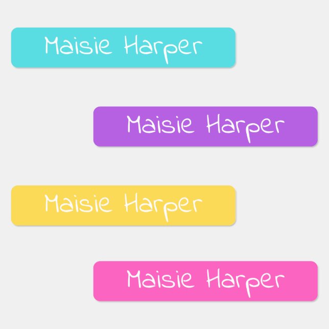 Kids name labels for school or day care - girly (Group)