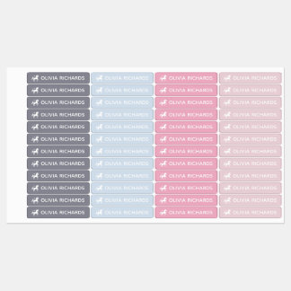 Kid's Name Labels Pink Unicorn Waterproof Label