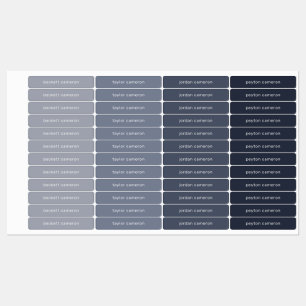 Kids Name on Gray Adhesive Labels