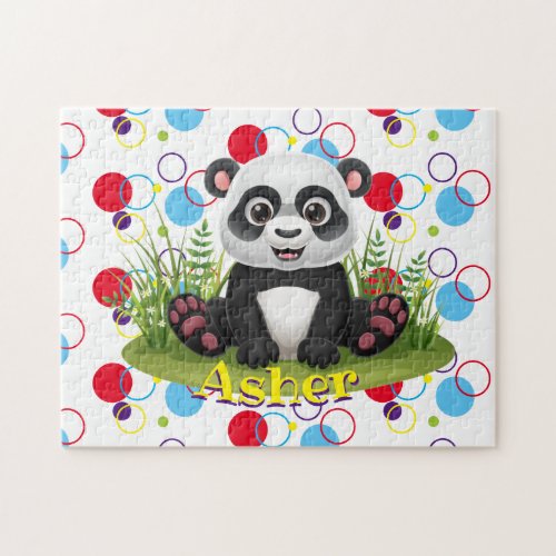 Kids Name Panda Puzzle Learning Activity