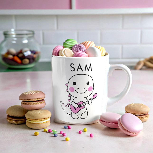 Kids Name Personalized funny dino  Coffee Mug (Creator Uploaded)
