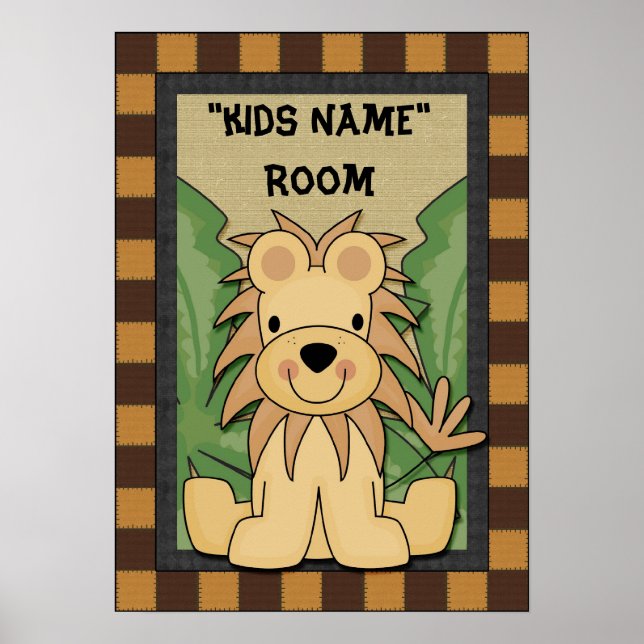 Kids name room poster Lion (Front)
