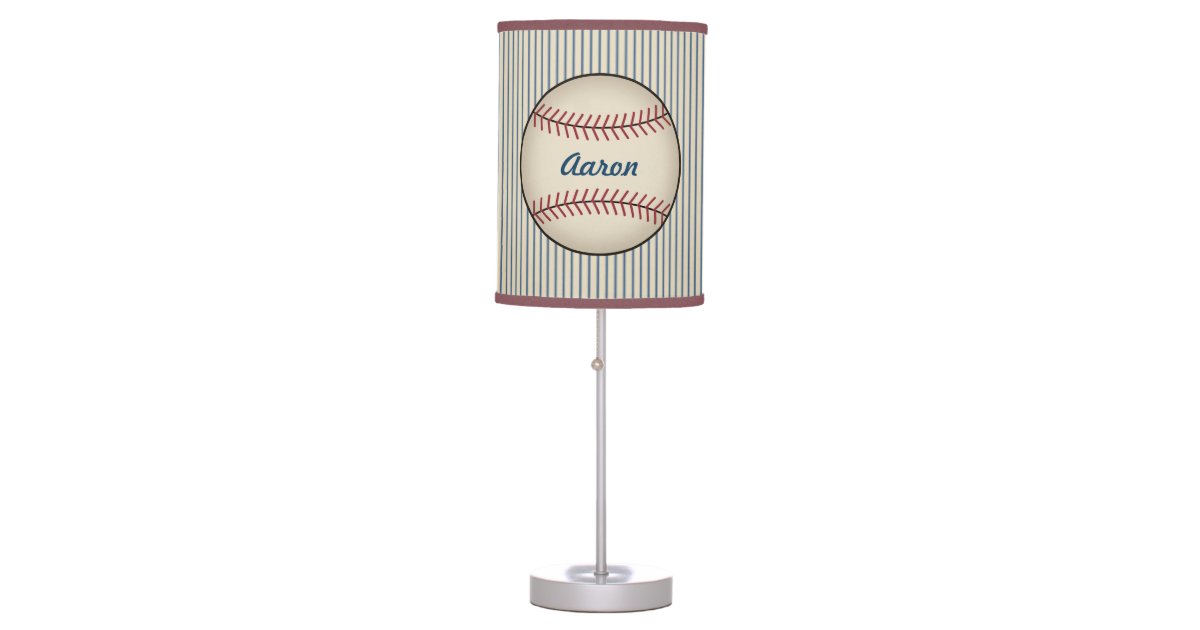 Kids Name Sports Baseball Decor Bedroom Lamp Zazzle Com