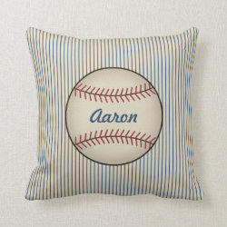 Kids  Name Sports Baseball Throw Pillow Gift