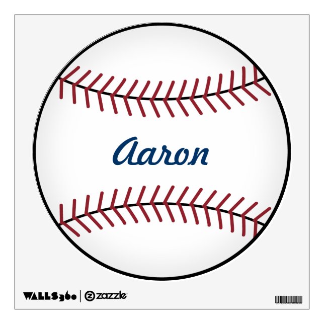 Kid's Name Sports Baseball Wall Decal Decor (Front)