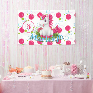 Kids Name Unicorn Birthday Banner
