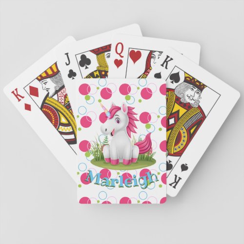 Kids Name Unicorn Party Favor Poker Cards