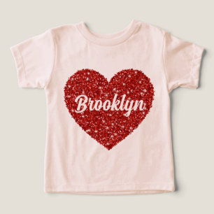 Kid's Name Valentine's Day Red Heart  Toddler T-shirt
