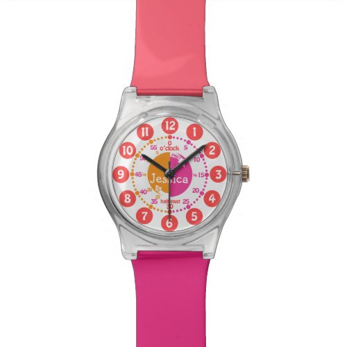 Kids named color coded time watch