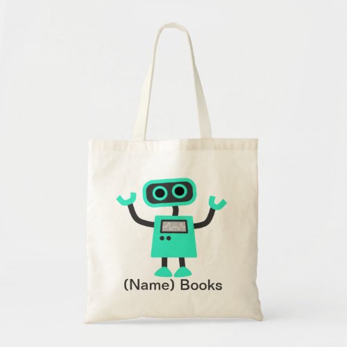 Kids named id Robot book tote bag