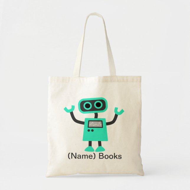 Kids named id Robot book tote bag (Front)