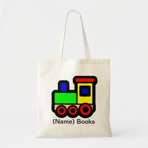 Kids named id Train book tote bag