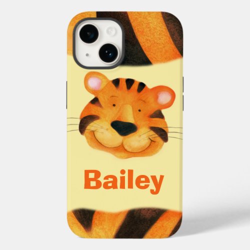 Kids named tiger face orange Case_Mate iPhone 14 case