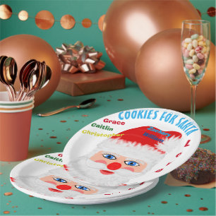 Kids Names Cookies for Santa Paper Plates