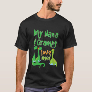 Kids Nana and Grampy Love Me Grandson Dinosaur T-Shirt