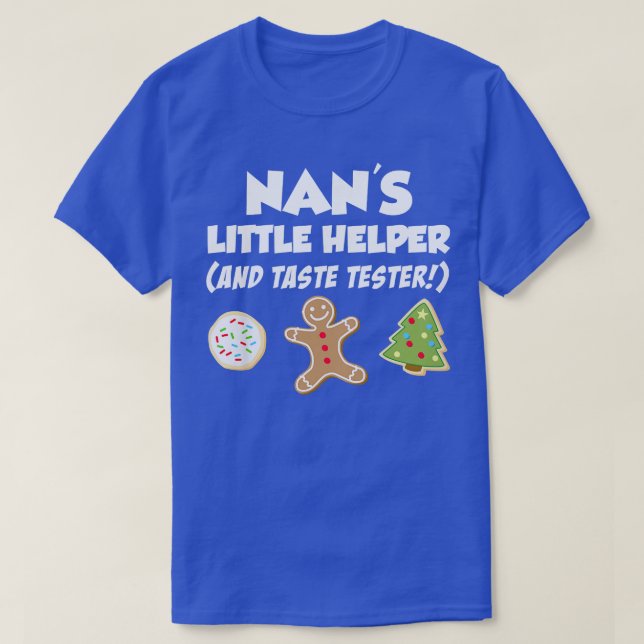 Kids Nan's Little Helper Christmas Cookie Baking T T-Shirt (Design Front)