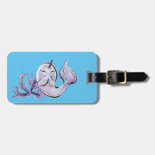 Kids Narwhale Luggage Tag