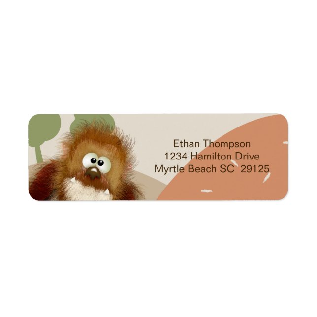 Kids Nature Big Foot/ Sasquatch Birthday Party     Label (Front)
