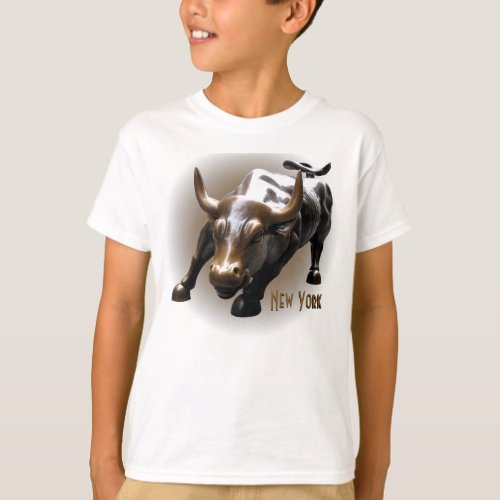 Kids New York Shirt Bull Statue NY Souvenir Shirt
