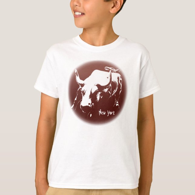 Kid's New York Shirt NYC Bull Souvenir Shirt (Front)
