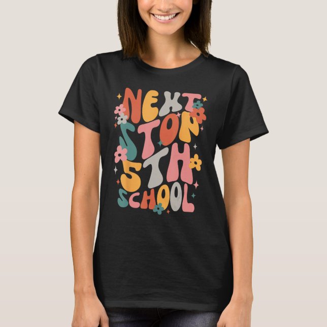 Kids Next Stops 5th Grade Groovy Vibes First Day O T-Shirt (Front)