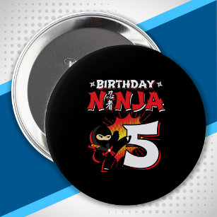 Kids Ninja Birthday Party Gift - 5 Year Old Button