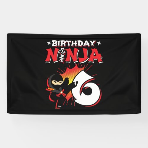 Kids Ninja Birthday Party Gift _ 6 Year Old Banner