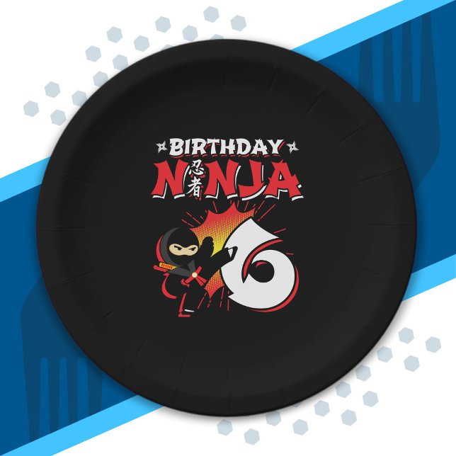 Kids Ninja Birthday Party Gift - 6 Year Old Paper Plates (Creator Uploaded)