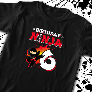 Kids Ninja Birthday Party Gift - 6 Year Old T-Shirt