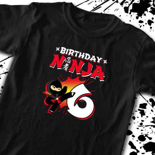 Kids Ninja Birthday Party Gift _ 6 Year Old T_Shirt