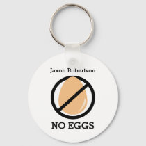 Kids No Eggs Allergy Alert Personalized Keychain
