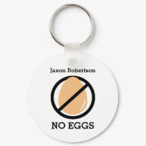 Kids No Eggs Allergy Alert Personalized Keychain