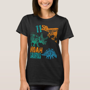 Kids Noah Saurus 11th Birthday Boys Rex Bday Part T-Shirt