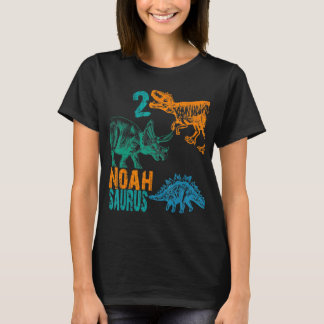 Kids Noah Saurus 2nd Birthday Boys Rex Bday Party T-Shirt