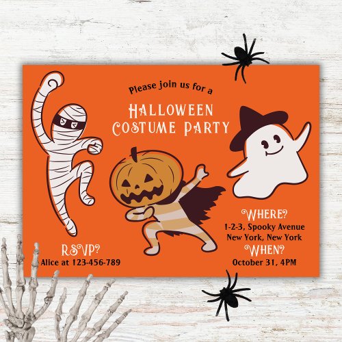 Kids Not_So_Scary Halloween Costume Party Invitation