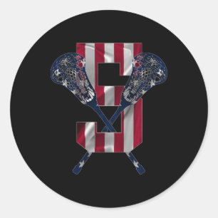 Kids Number 5 Years Lacrosse 5th Birthday 1 Classic Round Sticker